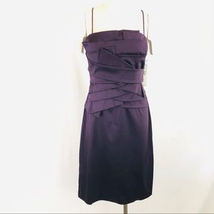 RALPH LAUREN Cocktail Dress Purple Size 14 NWT Sateen